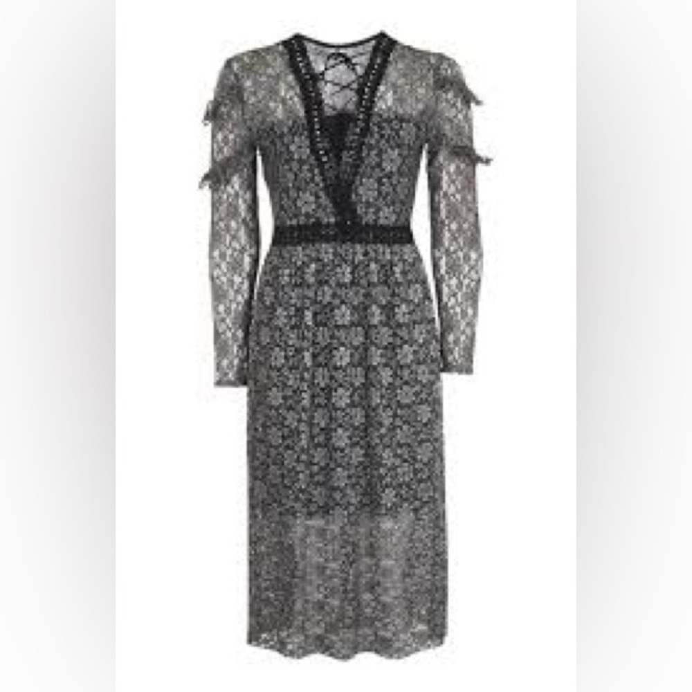 Topshop Black and Gray Long Sleeve Dress